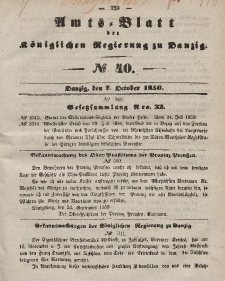 Amts-Blatt der Königlichen Regierung zu Danzig, 2. Oktober 1850, Nr. 40