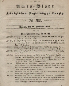 Amts-Blatt der Königlichen Regierung zu Danzig, 16. Oktober 1850, Nr. 42