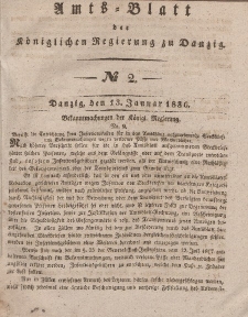 Amts-Blatt der Königlichen Regierung zu Danzig, 13. Januar 1836, Nr. 2