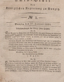 Amts-Blatt der Königlichen Regierung zu Danzig, 20. Januar 1836, Nr. 3