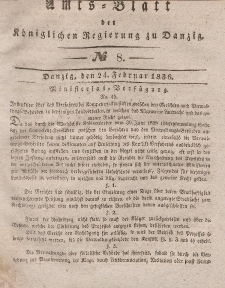 Amts-Blatt der Königlichen Regierung zu Danzig, 24. Februar 1836, Nr. 8