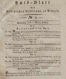 Amts-Blatt der Königlichen Regierung zu Danzig, 2. März 1836, Nr. 9