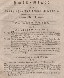 Amts-Blatt der Königlichen Regierung zu Danzig, 16. März 1836, Nr. 11