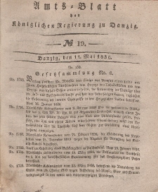 Amts-Blatt der Königlichen Regierung zu Danzig, 11. Mai 1836, Nr. 19