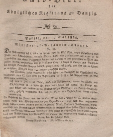 Amts-Blatt der Königlichen Regierung zu Danzig, 18. Mai 1836, Nr. 20