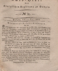 Amts-Blatt der Königlichen Regierung zu Danzig, 18. Mai 1836, Nr. 20