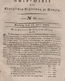 Amts-Blatt der Königlichen Regierung zu Danzig, 13. Juli 1836, Nr. 28