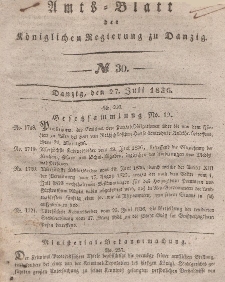 Amts-Blatt der Königlichen Regierung zu Danzig, 27. Juli 1836, Nr. 30