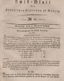 Amts-Blatt der Königlichen Regierung zu Danzig, 3. August 1836, Nr. 31