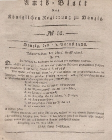 Amts-Blatt der Königlichen Regierung zu Danzig, 10. August 1836, Nr. 32