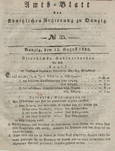 Amts-Blatt der Königlichen Regierung zu Danzig, 31. August 1836, Nr. 35