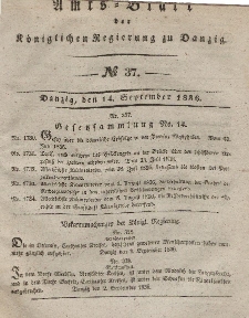 Amts-Blatt der Königlichen Regierung zu Danzig, 14. September 1836, Nr. 37