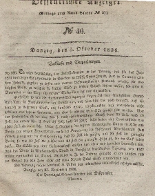 Amts-Blatt der Königlichen Regierung zu Danzig, 5. Oktober 1836, Nr. 40