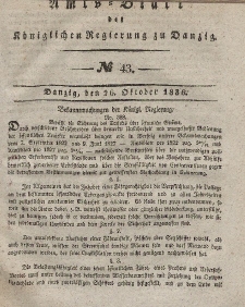 Amts-Blatt der Königlichen Regierung zu Danzig, 26. Oktober 1836, Nr. 43