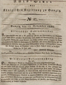 Amts-Blatt der Königlichen Regierung zu Danzig, 23. November 1836, Nr. 47