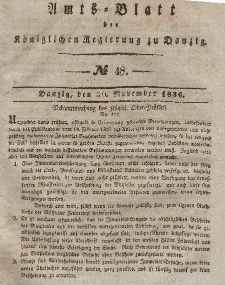 Amts-Blatt der Königlichen Regierung zu Danzig, 30. November 1836, Nr. 48
