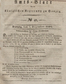 Amts-Blatt der Königlichen Regierung zu Danzig, 7. Dezember 1836, Nr. 49