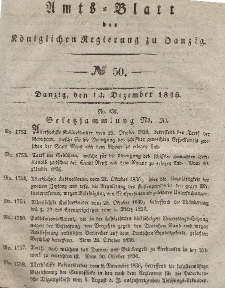 Amts-Blatt der Königlichen Regierung zu Danzig, 14. Dezember 1836, Nr. 50