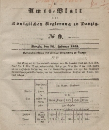 Amts-Blatt der Königlichen Regierung zu Danzig, 26. Februar 1851, Nr. 9
