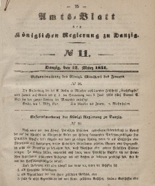 Amts-Blatt der Königlichen Regierung zu Danzig, 12. März 1851, Nr. 11