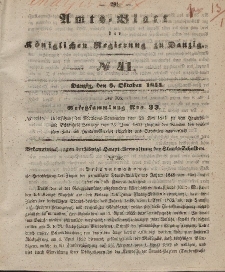 Amts-Blatt der Königlichen Regierung zu Danzig, 8. Oktober 1851, Nr. 41