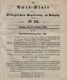 Amts-Blatt der Königlichen Regierung zu Danzig, 15. Oktober 1851, Nr. 42
