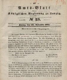Amts-Blatt der Königlichen Regierung zu Danzig, 26. November 1851, Nr. 48