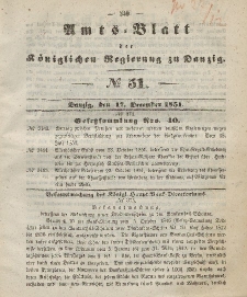 Amts-Blatt der Königlichen Regierung zu Danzig, 17. Dezember 1851, Nr. 51