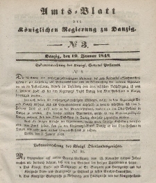 Amts-Blatt der Königlichen Regierung zu Danzig, 19. Januar 1848, Nr. 3