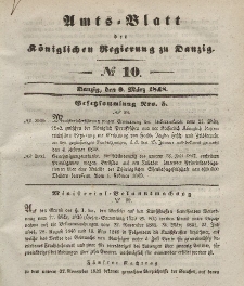 Amts-Blatt der Königlichen Regierung zu Danzig, 8. März 1848, Nr. 10