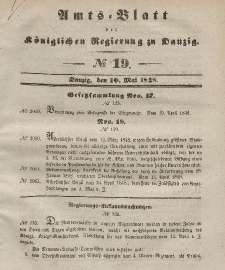 Amts-Blatt der Königlichen Regierung zu Danzig, 10. Mai 1848, Nr. 19
