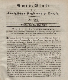 Amts-Blatt der Königlichen Regierung zu Danzig, 24. Mai 1848, Nr. 21