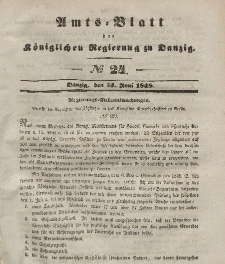 Amts-Blatt der Königlichen Regierung zu Danzig, 14. Juni 1848, Nr. 24