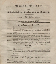 Amts-Blatt der Königlichen Regierung zu Danzig, 26. Juli 1848, Nr. 30