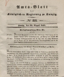 Amts-Blatt der Königlichen Regierung zu Danzig, 30. August 1848, Nr. 35
