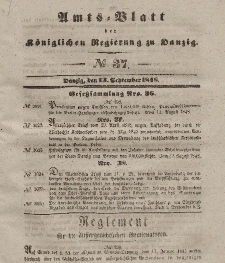 Amts-Blatt der Königlichen Regierung zu Danzig, 13. September 1848, Nr. 37