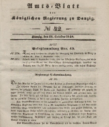 Amts-Blatt der Königlichen Regierung zu Danzig, 18. Oktober 1848, Nr. 42