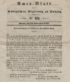 Amts-Blatt der Königlichen Regierung zu Danzig, 29. November 1848, Nr. 48