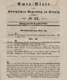 Amts-Blatt der Königlichen Regierung zu Danzig, 20. Dezember 1848, Nr. 51
