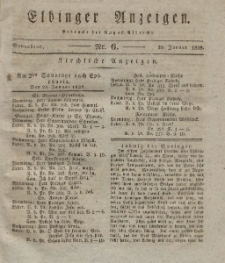 Elbinger Anzeigen, Nr. 6. Sonnabend, 19. Januar 1828