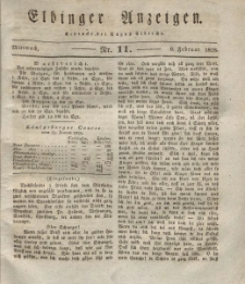 Elbinger Anzeigen, Nr. 11. Mittwoch, 6. Februar 1828