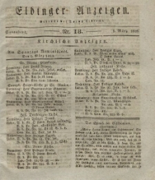 Elbinger Anzeigen, Nr. 18. Sonnabend, 1. März 1828