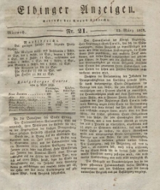 Elbinger Anzeigen, Nr. 21. Mittwoch, 12. März 1828