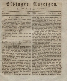 Elbinger Anzeigen, Nr. 23. Mittwoch, 19. März 1828