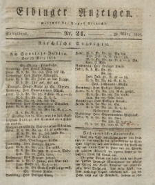 Elbinger Anzeigen, Nr. 24. Sonnabend, 22. März 1828