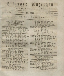 Elbinger Anzeigen, Nr. 28. Sonnabend, 5. April 1828