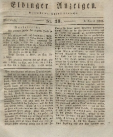 Elbinger Anzeigen, Nr. 29. Mittwoch, 9. April 1828