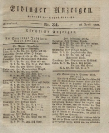 Elbinger Anzeigen, Nr. 34. Sonnabend, 26. April 1828