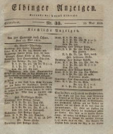 Elbinger Anzeigen, Nr. 38. Sonnabend, 10. Mai 1828