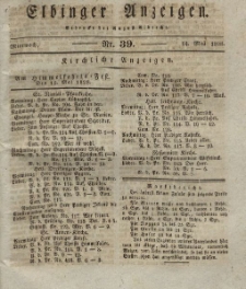 Elbinger Anzeigen, Nr. 39. Mittwoch, 14. Mai 1828